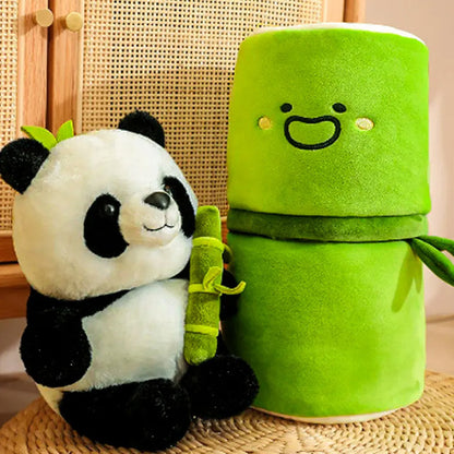 SEVGİLİYE ÖZEL HEDİYE - BAMBU PANDA PELUŞ OYUNCAK - FERMUARLI ÖZEL TASARIMI İLE